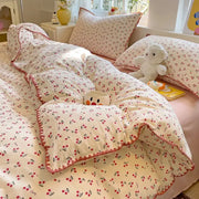 Soft Washed Cotton Bed Sheet Queen King Size Duvet Set  Comforter Set Pillowcase Bed Linens